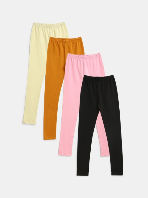 

YK Pack of 4 Girls Full Length Leggings, Multi