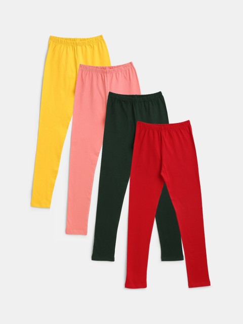 

YK Pack of 4 Girls Full Length Leggings, Multi