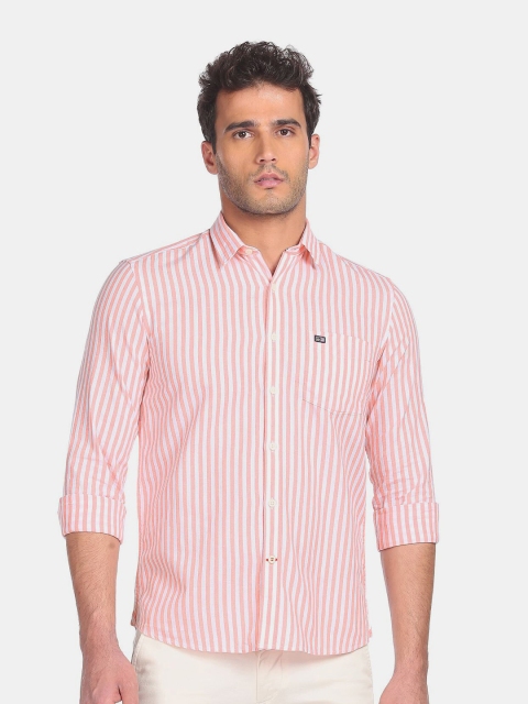 

Arrow Men Pink Striped Casual Shirt