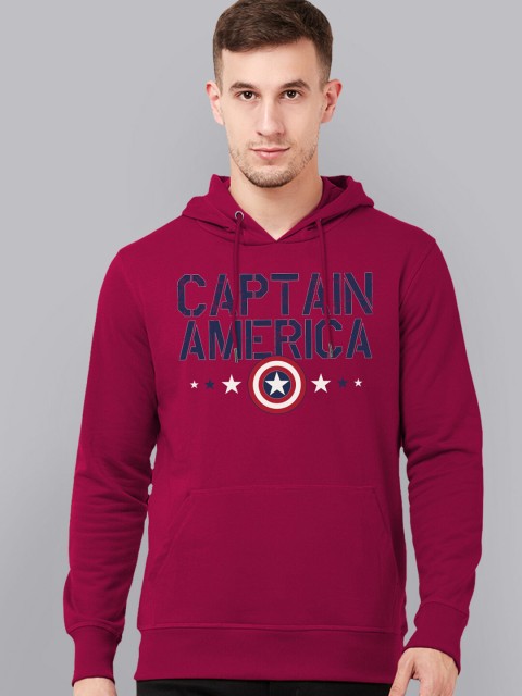 

Free Authority Captain America Men Red Printed Hooded Sweatshirt