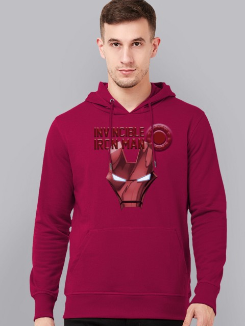 

Free Authority Iron Man Men Red Printed Hooded Sweatshirt