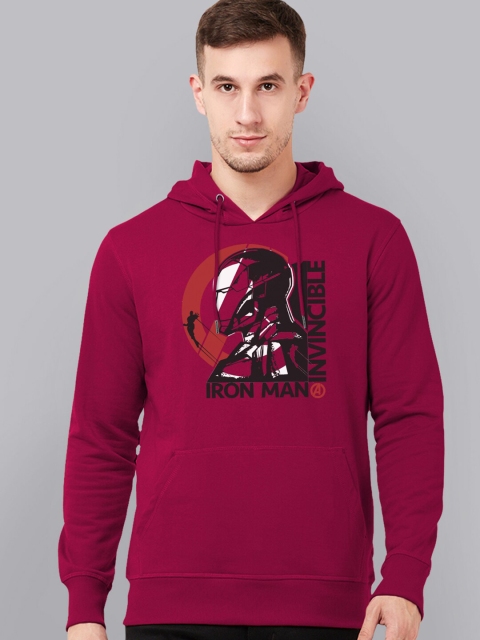 

Free Authority Men Red Iron Man Printed Hooded Sweatshirt