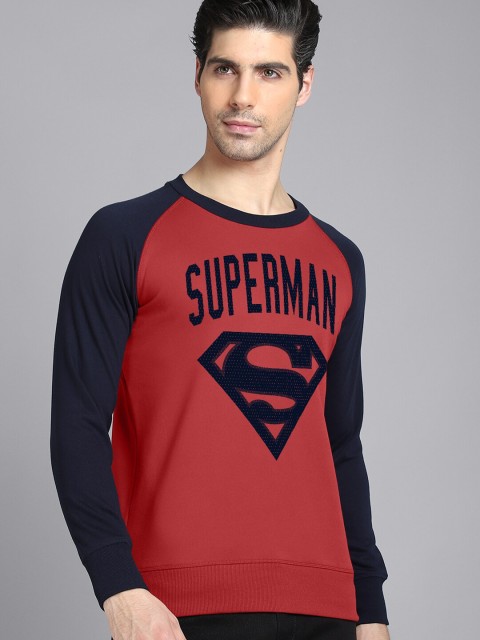 

Free Authority Men Red Superman Printed Sweatshirt