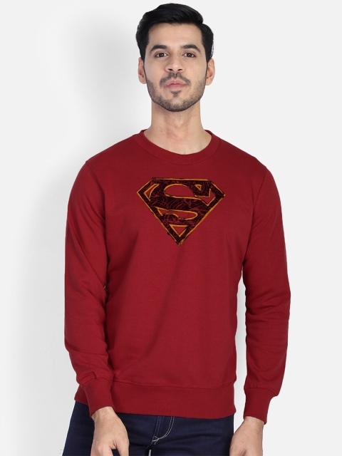 

Free Authority Men Red Superman Printed Sweatshirt