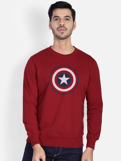 

Free Authority Men Red Captain America Printed Sweatshirt