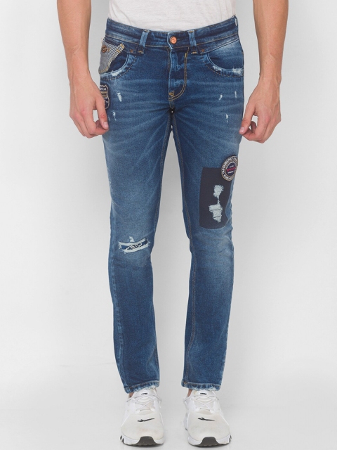 

SPYKAR Men Blue Skinny Fit Low-Rise Mildly Distressed Jeans