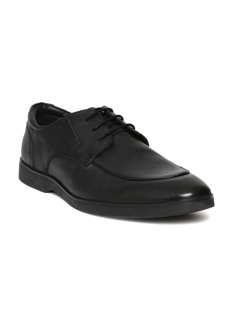 

Hush Puppies Men Black Leather Formal Derby Shoes