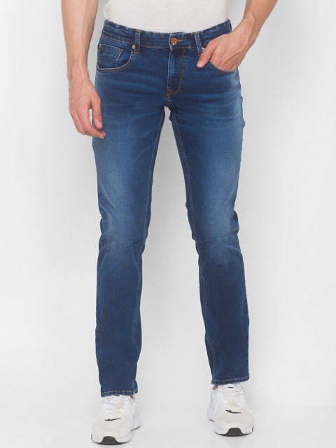 

SPYKAR Men Blue Relaxed Fit Low Distress Heavy Fade Jeans