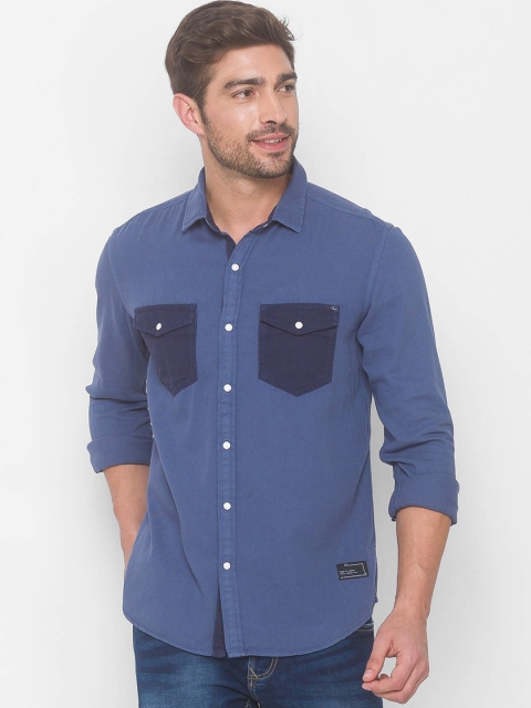 

SPYKAR Men Blue Slim Fit Casual Shirt