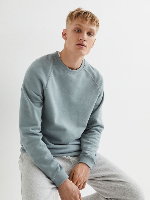 

H&M Men Turquoise Blue Regular Fit Sweatshirt