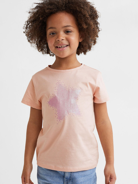 

H&M Girls Pink Printed Jersey Top