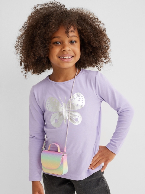 

H&M Girls Purple Printed Jersey Top