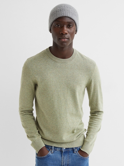 

H&M Men Green Fine-knit jumper