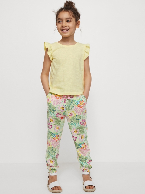 

H&M Kids Girls Yellow & Green Woven joggers