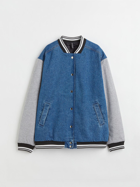 

H&M Women Blue Baseball Jacket