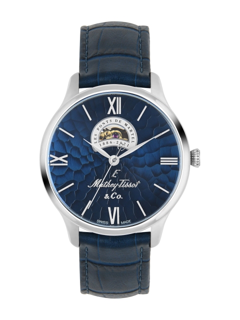 

Mathey-Tissot Men Blue Printed Dial & Blue Leather Straps Analogue Watch MC1886ABU