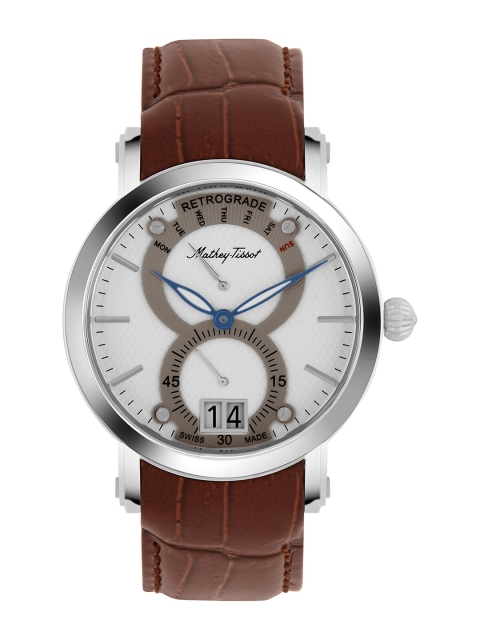 

Mathey-Tissot Men White Dial & Brown Leather Straps Analogue Watch