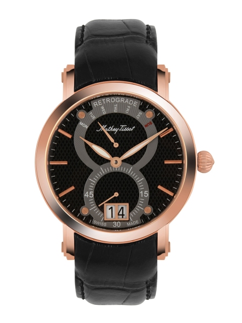 

Mathey-Tissot Men Black Dial & Black Leather Straps Analogue Watch