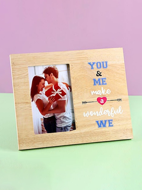 

Ferns N Petals Brown & Blue You & Me Wooden Photo Frame