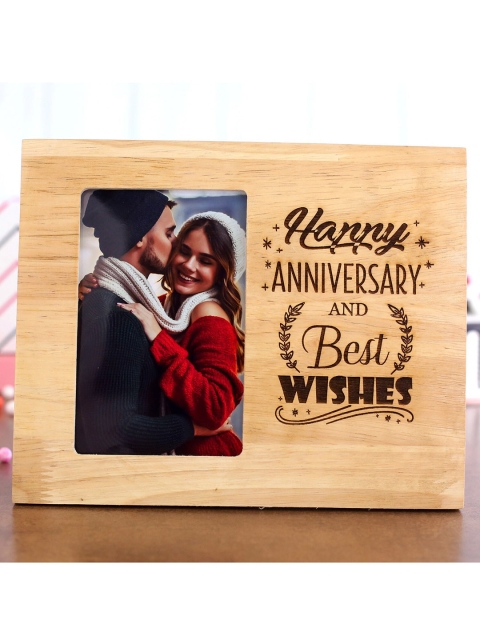 

Ferns N Petals Beige Solid Wooden Happy Anniversary Table Photo Frame