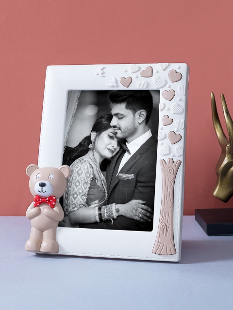 

Ferns N Petals White & Beige Teddy Bear Embossed Photo Frame