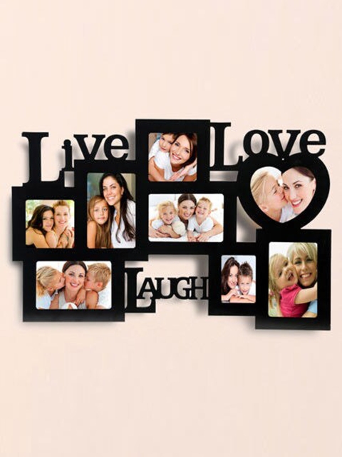 

Ferns N Petals Black Live Love Laugh Wooden Photo Frame, Multi
