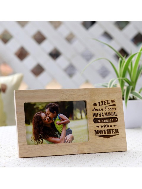 

Ferns N Petals Brown Solid Wooden Life Comes With A Mother Photo Frame