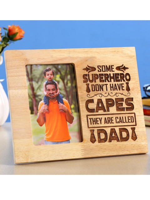 

Ferns N Petals Beige Carved Superhero Dad Wooden Frame