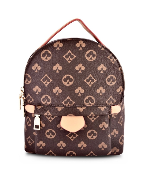 

ELOPPE Women Coffee Brown & Pink Graphic Backpack