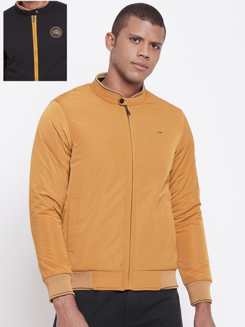 

Okane Men Mustard & Black Reversible Bomber Jacket