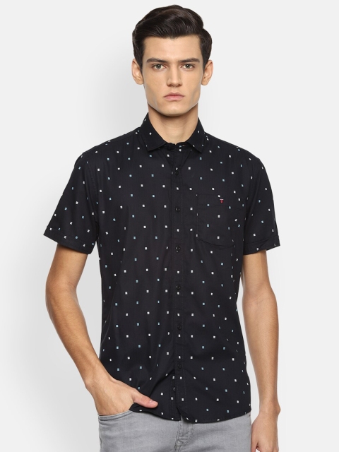 

Louis Philippe Jeans Men Black Slim Fit Printed Casual Shirt