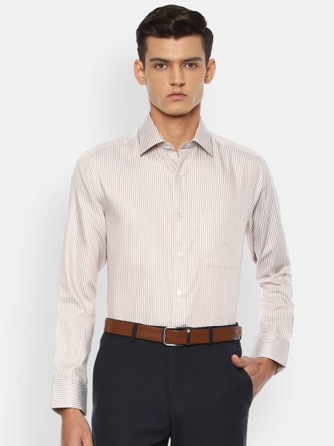 

Louis Philippe Men Peach-Coloured Checked Formal Shirt