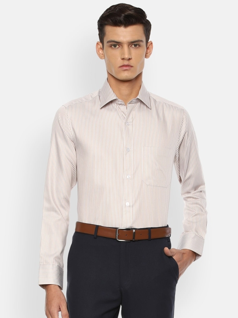 

Louis Philippe Men Peach-Coloured Checked Formal Shirt