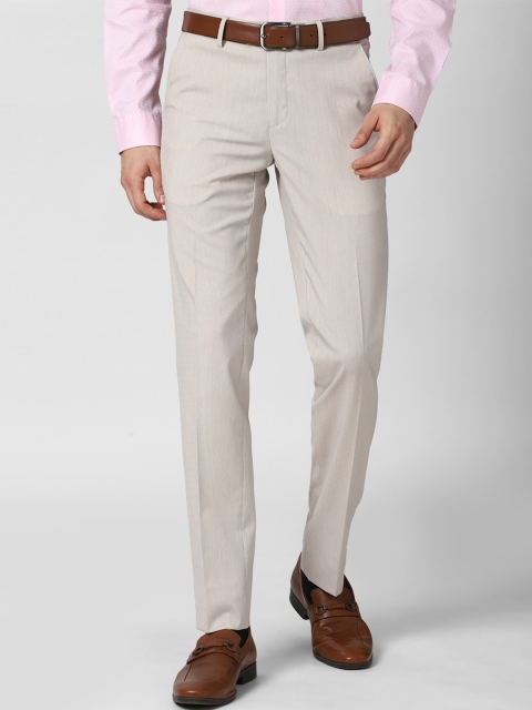 

Peter England Men Grey Slim Fit Trousers