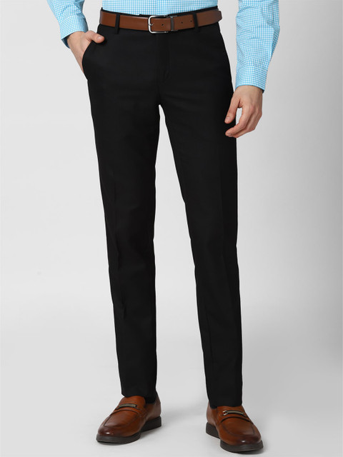 

Peter England Men Black Slim Fit Trousers