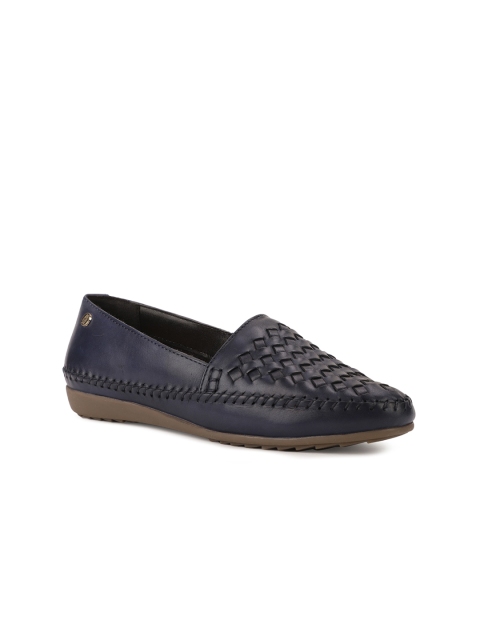 

Hush Puppies Women Blue Textured Leather Slip-On Sneakers