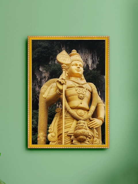

999Store Brown & Gold-Toned Lord Murugan Painting Framed Wall Art