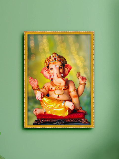 

999Store Multi Lord Ganesha Photo Painting With Frame Wall Art