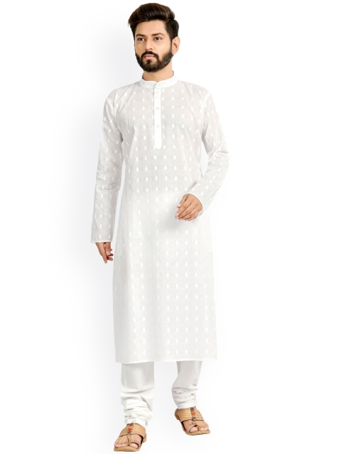

Viva N Diva Men White Kurta with Churidar
