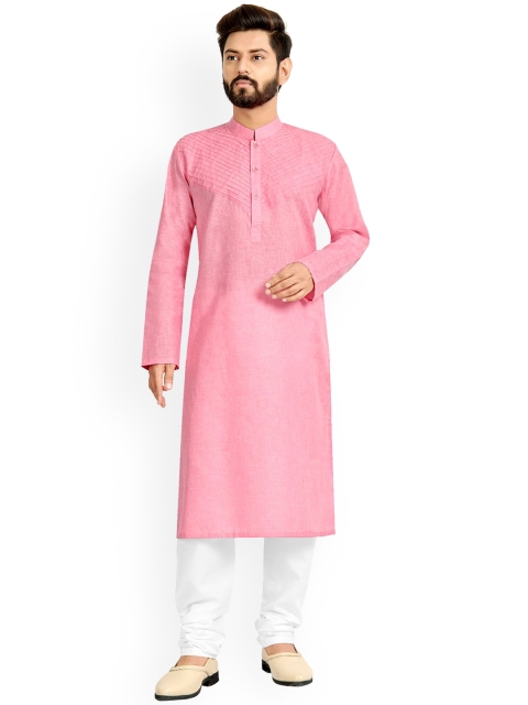

Viva N Diva Men Pink & White Kurta with Churidar