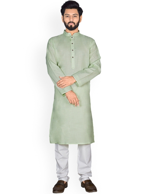 

Viva N Diva Men Green & White Kurta with Churidar