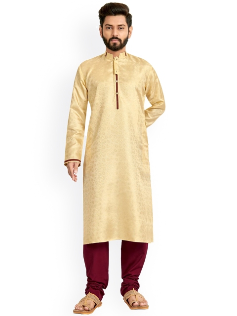 

Viva N Diva Men Gold-Toned Kurta with Churidar