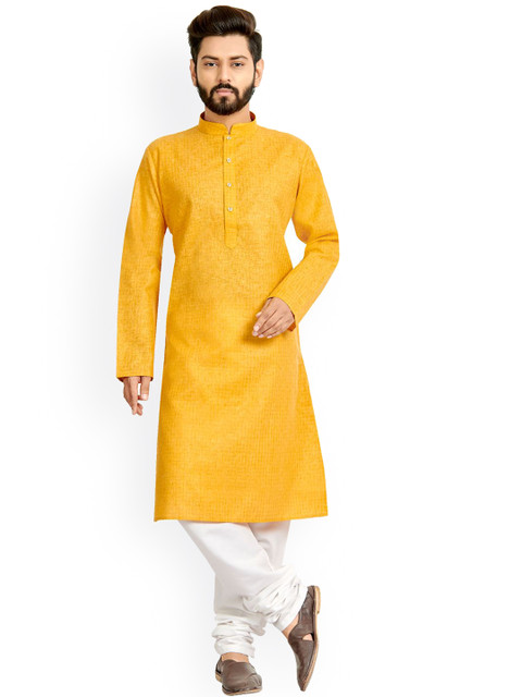 

Viva N Diva Men Yellow Kurta with Churidar