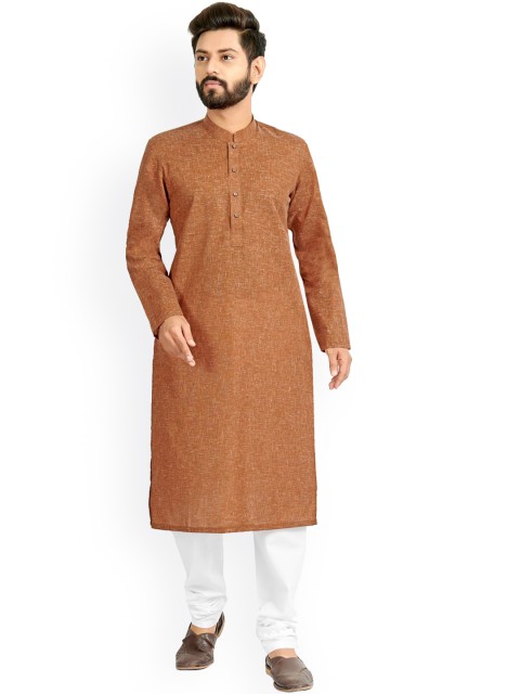 

Viva N Diva Men Brown & White Kurta with Pyjamas