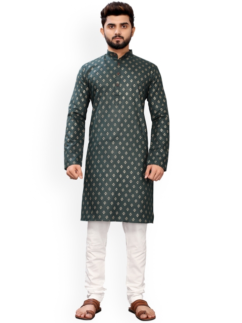 

Viva N Diva Men Grey Printed Kurta with Pyjamas