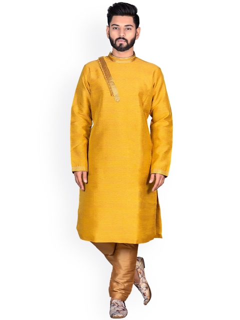 

Viva N Diva Men Mustard Yellow Kurta with Churidar