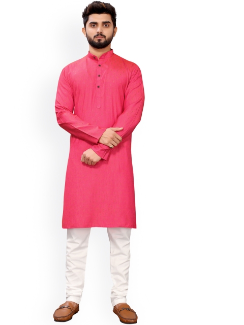 

Viva N Diva Men Pink & White Kurta with Pyjamas