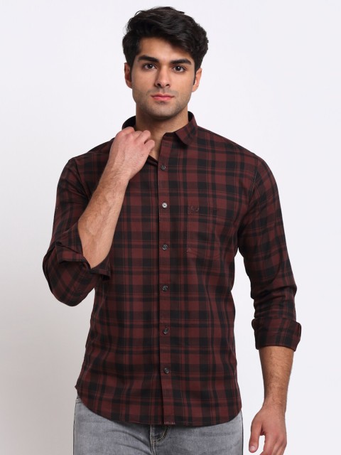 

La Mode Men Brown Slim Fit Checked Casual Shirt