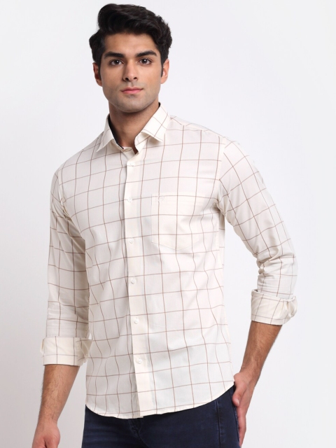 

La Mode Men Pink Slim Fit Windowpane Checks Checked Party Shirt