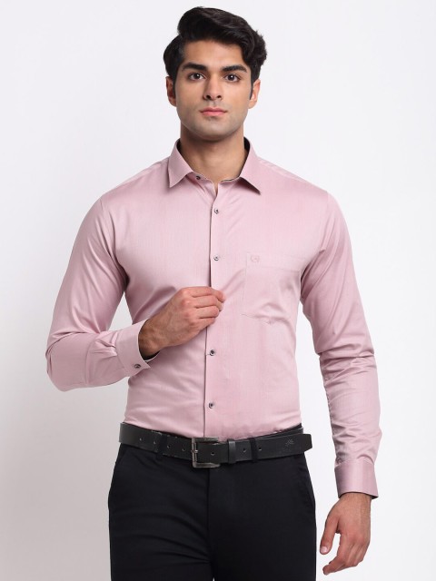 

La Mode Men Pink Slim Fit Striped Cotton Formal Shirt